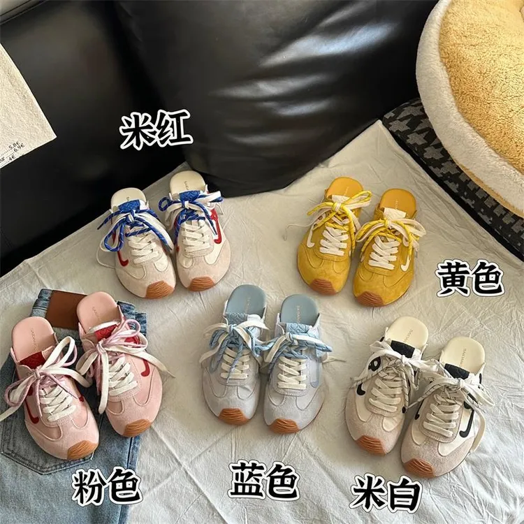 【FBZN官方正品】丑萌潮双系带包头半拖鞋女2025春夏新款外穿一脚