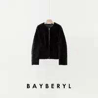 BAYBERYL老贝默本*拉链拉贡百搭时尚圆领秋一体皮衣PY5G2901-9/28