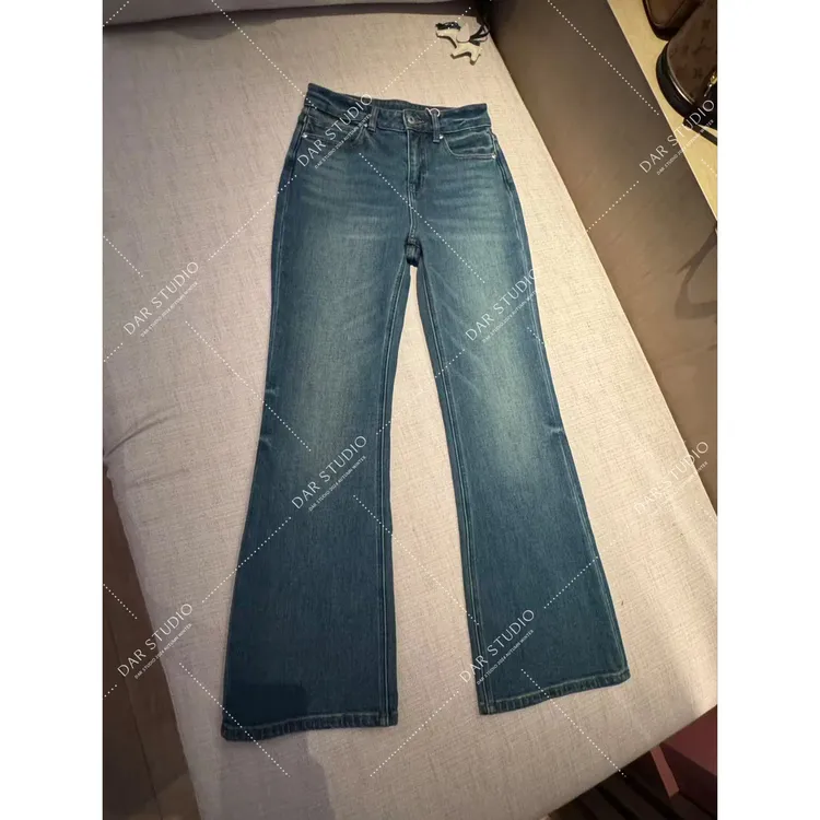 DAR STUDIO 深圳货【超模裤】2025冬季新款磨毛微喇长腿显瘦牛仔裤