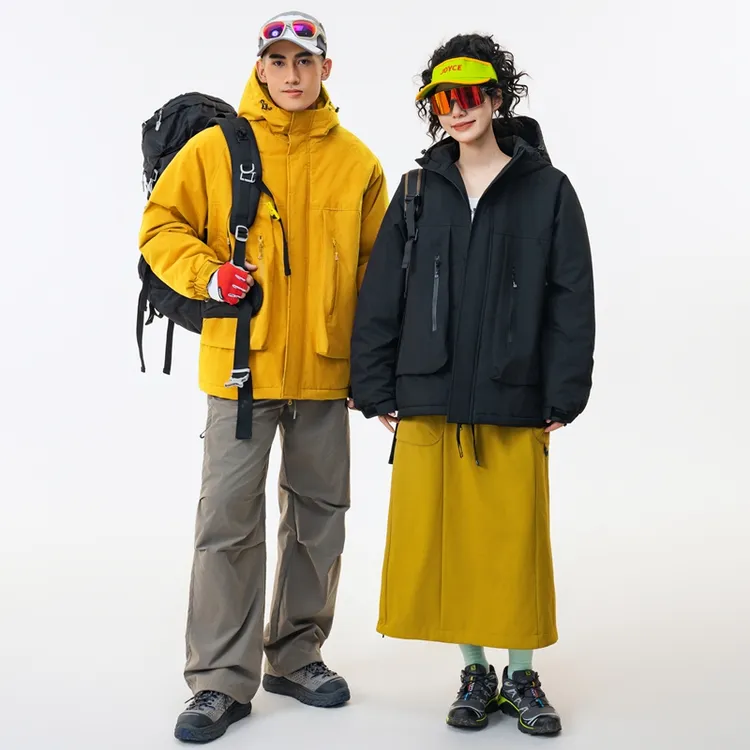 【90绒+仿生兔毛】夺威冬季户外防水防风冲锋羽绒登山滑雪棉服外套