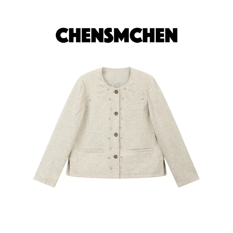 CHENSMCHEN 经典简约长袖外套女早秋休闲通勤百搭上衣CSW7163WL