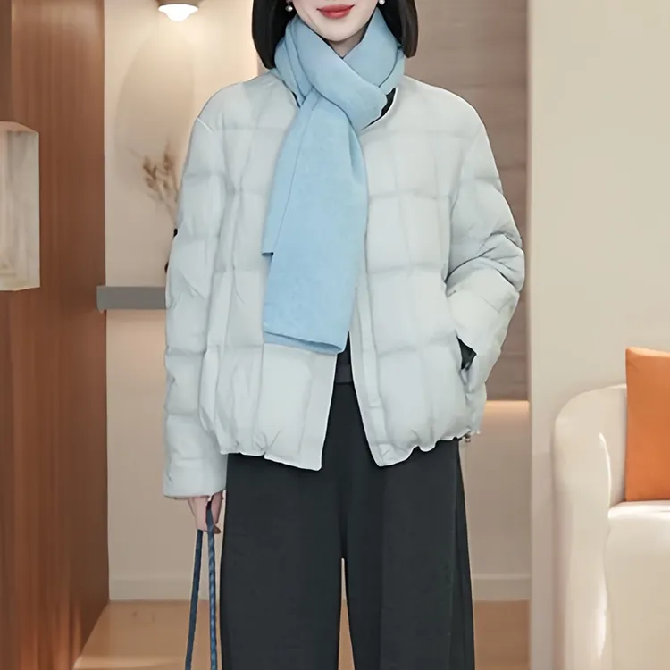 香朵儿【曼哈顿街】韩系轻薄圆领棉服外套女秋冬新款保暖时尚面包服