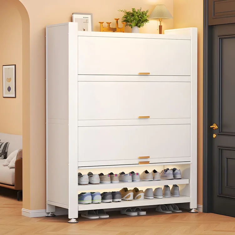 鞋柜家用门口钢制多层储物柜入户玄关大容量收纳柜子金属防尘鞋架