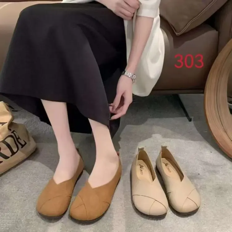 【金以琳】2025春夏季休闲百搭软面软底豆豆鞋一脚蹬平底鞋单鞋女