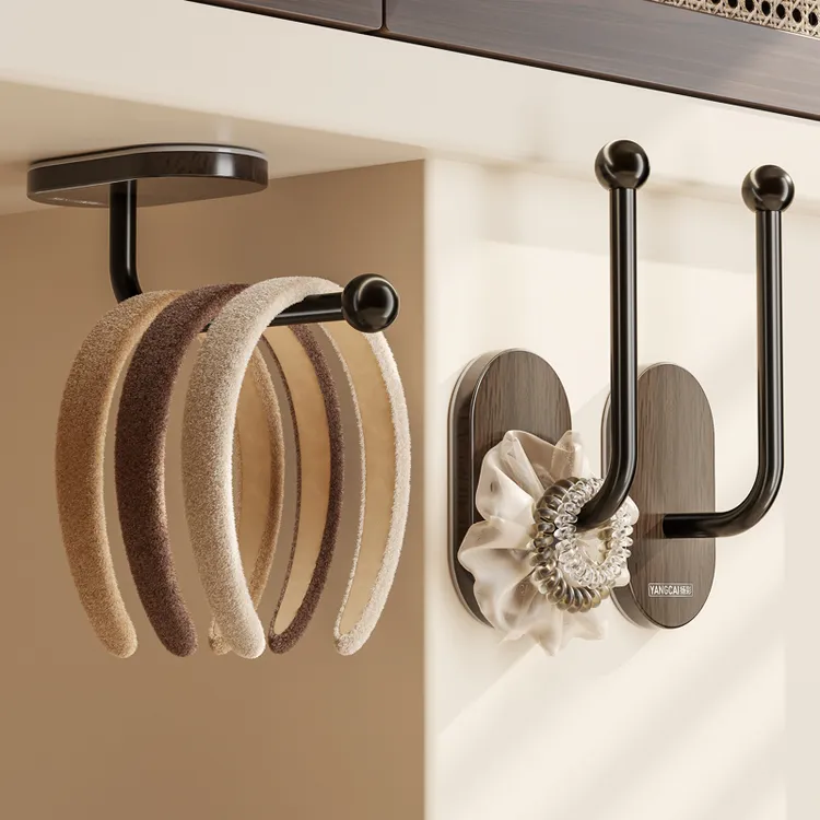 中古风发圈发箍收纳架卫生间壁挂发箍皮筋头绳挂钩免打孔收纳粘钩