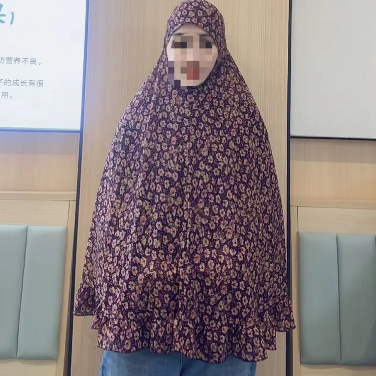 新款夏季超薄透气网纱面料套头软帽沿披肩大版盖头民族风盖头帽子