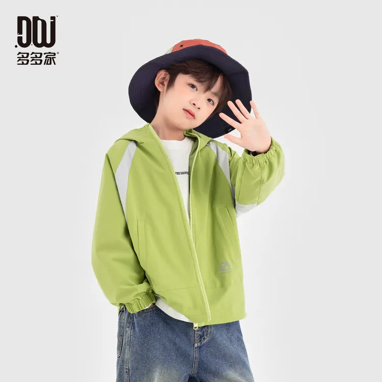 多多家10793【锦氨.户外山系外套】中大童男童袖笼撞色拼接梭织外套