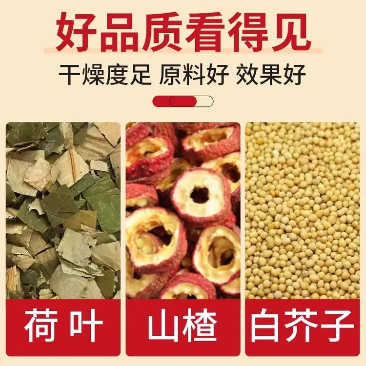 荷叶山楂白芥子中药胖友茶消消茶肚肚茶养生茶包泡水喝的作用