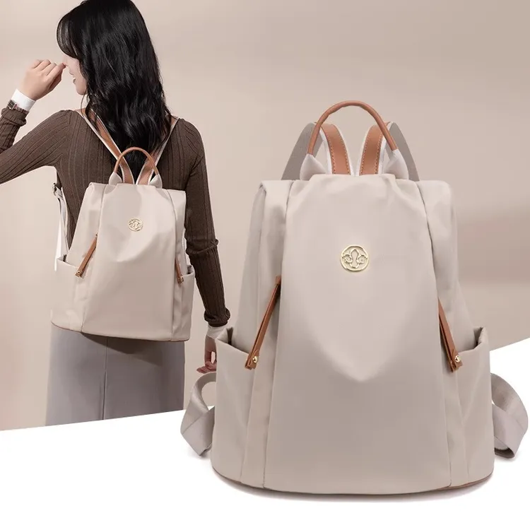 香港EOBO高级质感商务双肩包女士新款时尚旅游轻便牛津布通勤背包