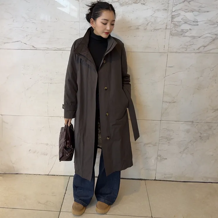 中长款白鸭绒风衣外套加厚保暖显瘦时尚冬季女