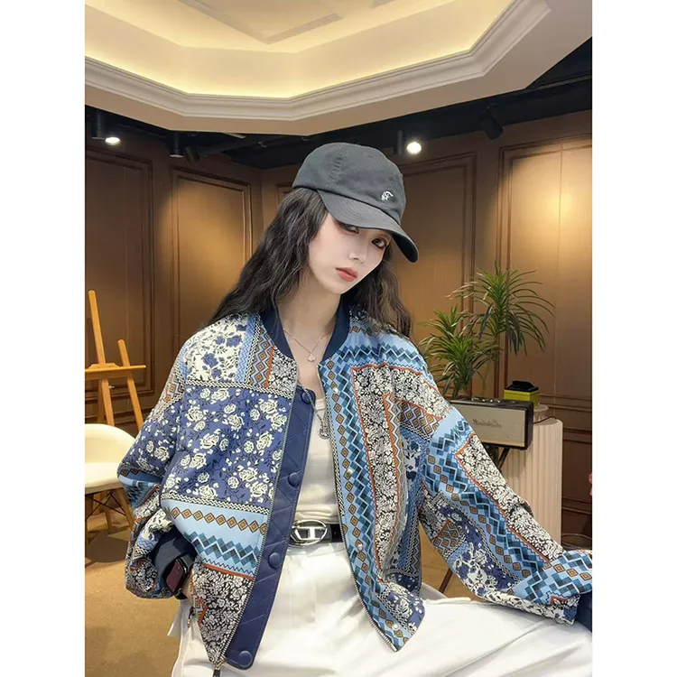韩版复古风短款夹克外套女春秋2025年新款立领百搭休闲棒球服上衣