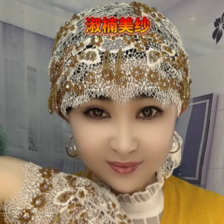 新款桑蚕丝鱼尾帽和丝带帽