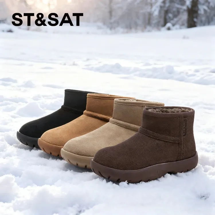 St&Sat/星期六时尚加绒雪地靴女2025年新款时尚加厚保暖休闲短靴
