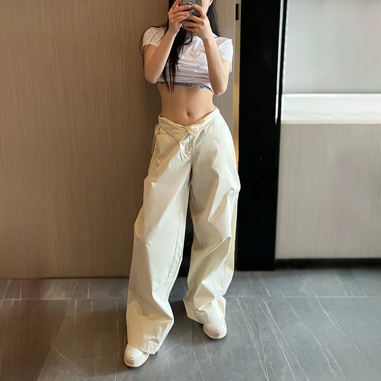 秋季新款ALO工装裤慵懒高级显瘦阔腿裤直筒宽松百搭休闲女士长裤