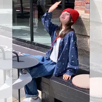 西西家女童2025秋季新款可爱小熊衬衫儿童休闲翻领上衣DF15219