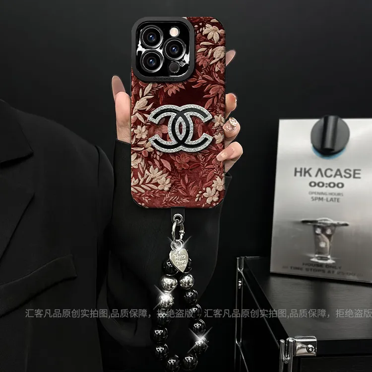 适用【苹果/oppo/华为/vivo/小米】潮牌复古花叶双C标ins风手机壳女