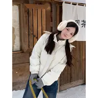 YO定制小个子冬季休闲简约保暖羽绒服女百搭可拆卸连帽立领外套