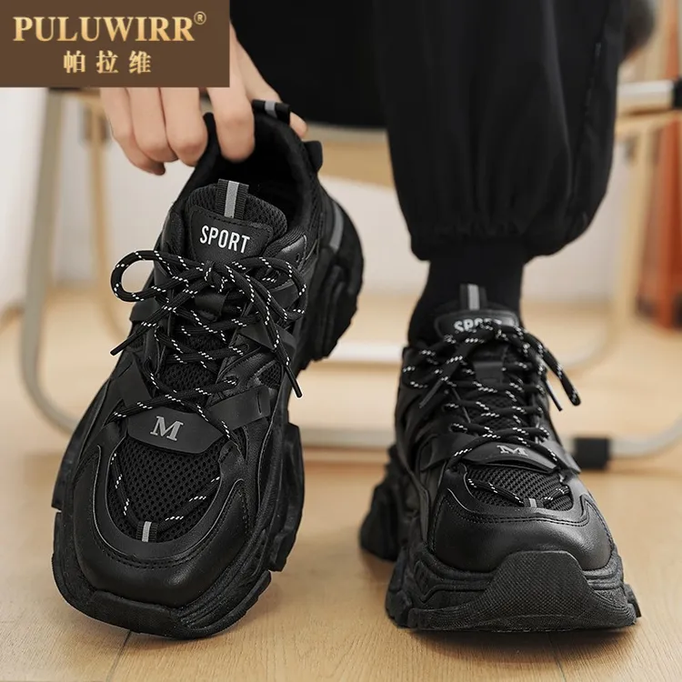 爆款男鞋秋季青少年网面运动鞋跑步男生潮流武士老爹鞋增高网红
