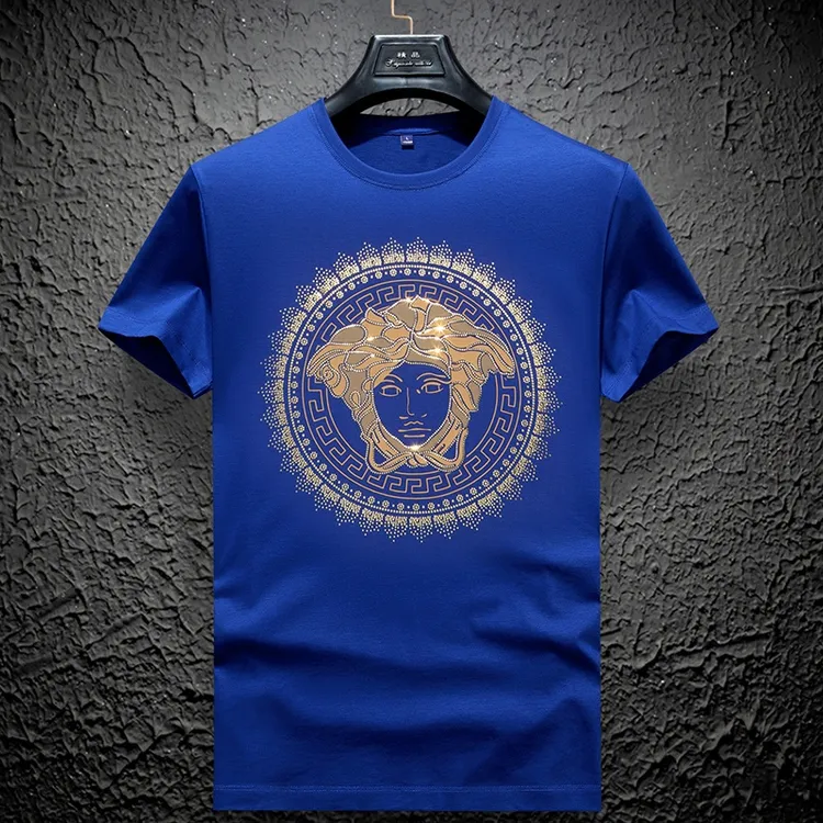 秋季美杜莎男士轻奢长袖圆领洋气套头卫衣外套时尚进口奢侈男t恤