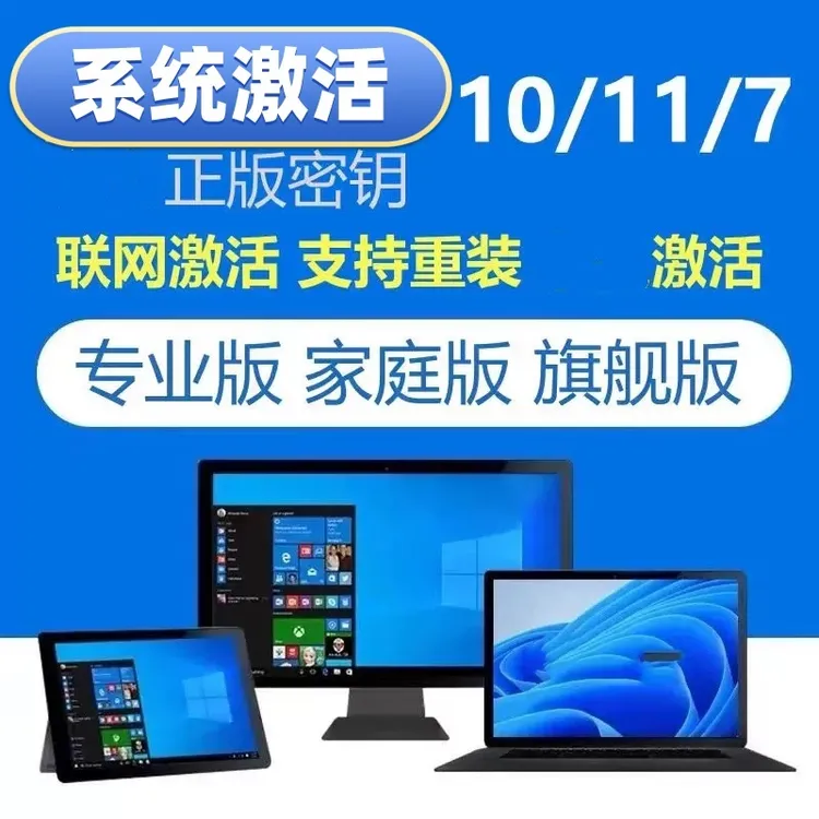 【视频同款】激活密钥系统7/10/11专业版家庭版