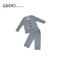 25168 粉灰蝴蝶结家居服套装