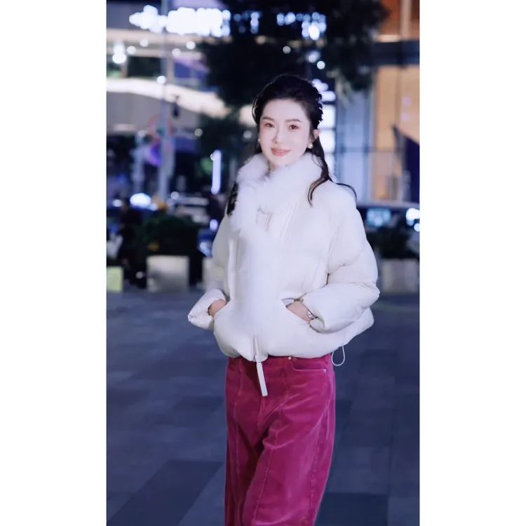yiyiya.Guo艺艺吖【好爱泡芙】冬季新款拼狐狸毛鸭绒外套110214SS52