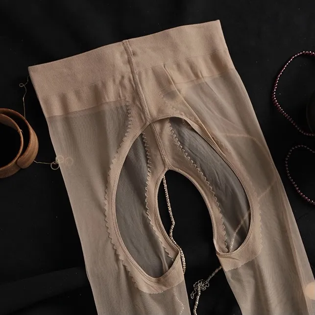 0D性感开口连袜夏季脚尖透明超薄全隐形女丝袜镂空诱惑