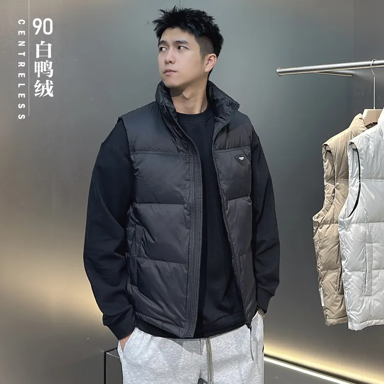 【90白鸭绒】高品质帅气立领羽绒马甲男款2025新款冬季保暖外套