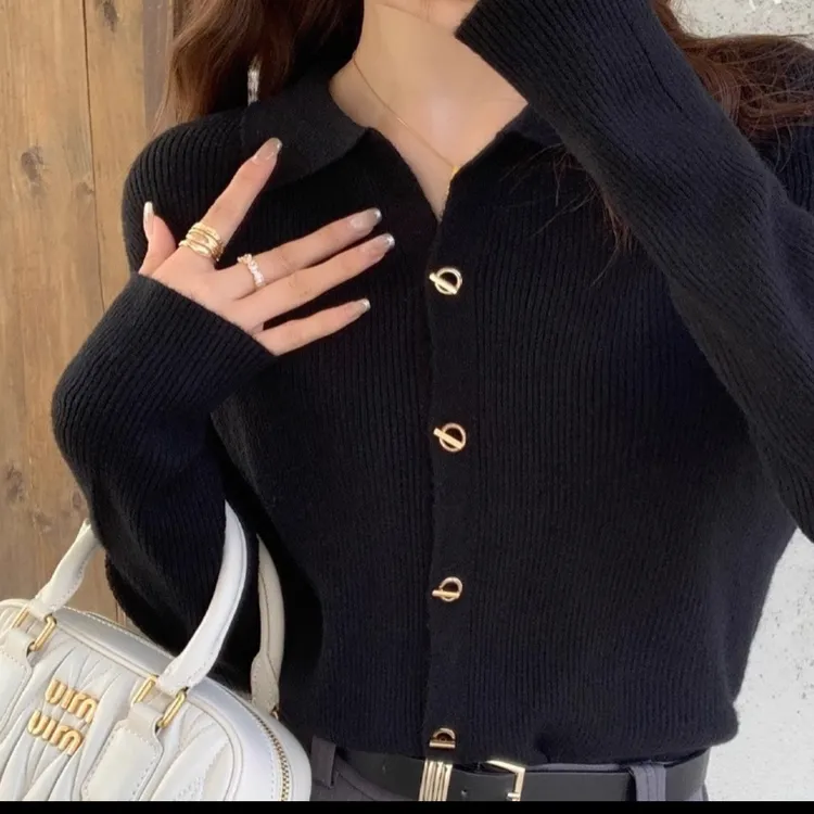 不易起球螺纹显瘦针织开衫百搭