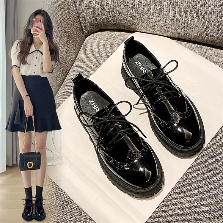 单鞋新款洋气秋新款爆款乐福女鞋厚底通勤百搭通勤鞋子女款通勤