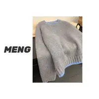 【梦汝金系列~羊羔绒】【至简】超细腻小山羊绒 圆领拼色羊绒衫