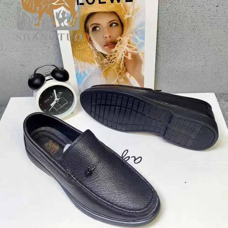 休闲鞋男款金属乐福鞋舒适豆豆鞋休闲皮鞋商务车缝线