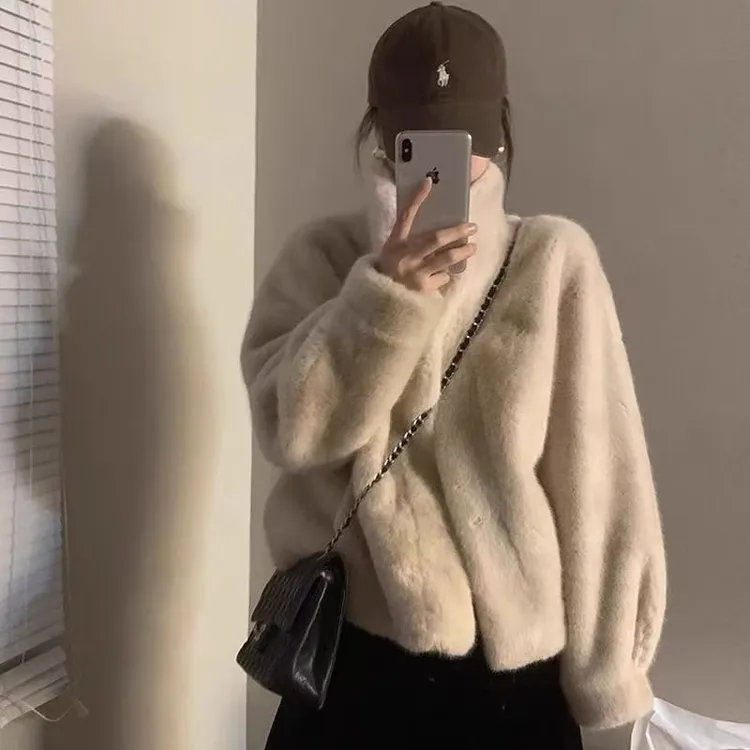 新款立领大衣女短款时尚简约外套女冬