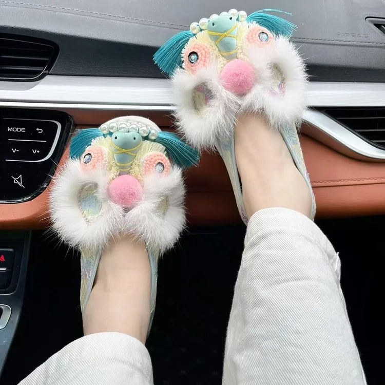 步韵轩手工布鞋女非遗重工手绣虎头手工千层底汉服民族风平底软底