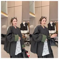 【秋季必备】设计款~时尚简约圆领单排扣休闲宽松外套上衣