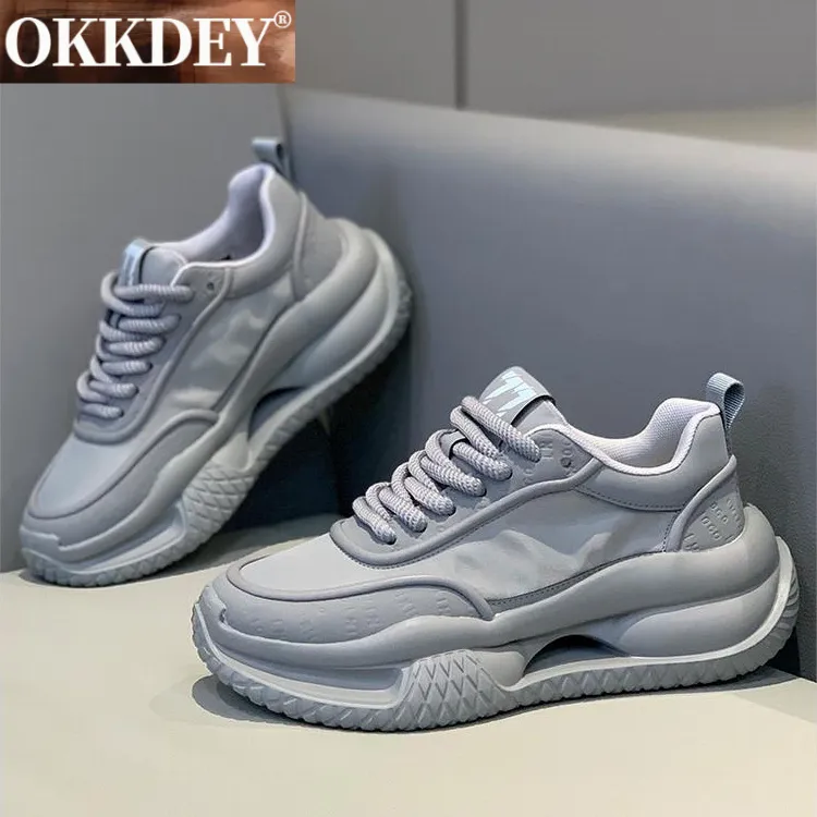 okkdey高端男鞋秋季透气运动休闲鞋厚底增高鞋站阿甘老爹鞋