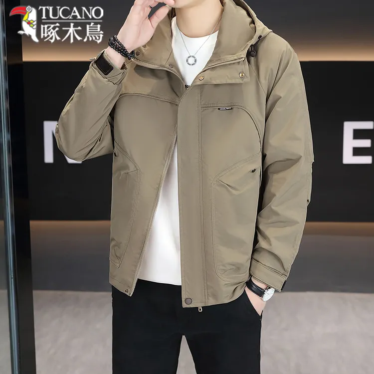 TUCANO/啄木鳥薄款连帽工装外套男春季百搭休闲夹克帅气上衣褂子
