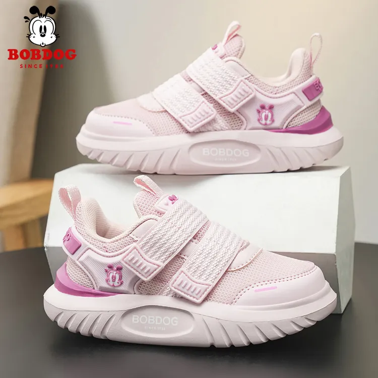 巴布豆童鞋女童网面板鞋春秋新款透气儿童网鞋女孩潮款轻便运动鞋