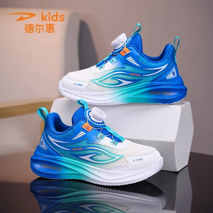 德尔惠童鞋男童鞋子春秋新款网面透气儿童运动鞋中大童防臭跑步鞋