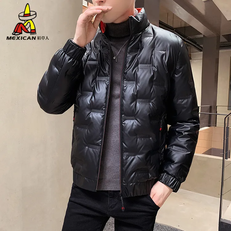 稻草人新款轻薄羽绒服短款秋冬休闲立领男装韩版防水上衣保暖外套