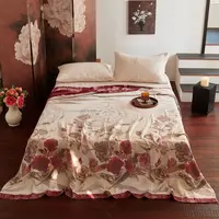 绽放时刻-红色昆仑山火麻高定锦绣超柔毯200*230cm