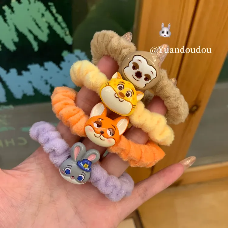 疯狂少女可爱城朱迪尼克发圈卡通高弹力甜美皮筋网红闺蜜超萌发绳