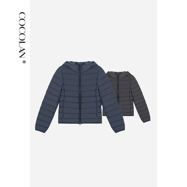 COCOLAN【轻羽-连帽】90白鸭绒外套羽绒服女连帽CL6YR078