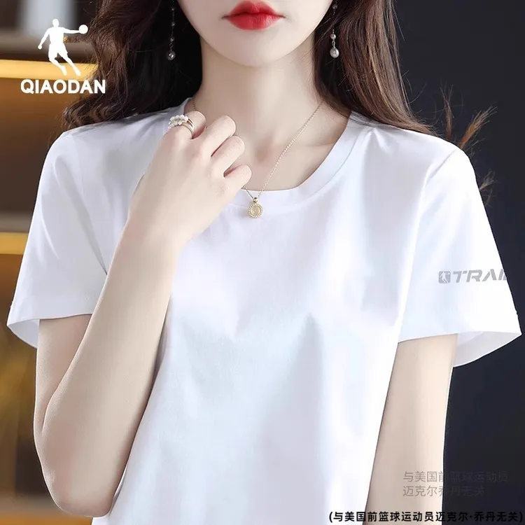 中国乔丹短袖t恤女2025夏季跑步圆领运动休闲透气女运动健身短袖