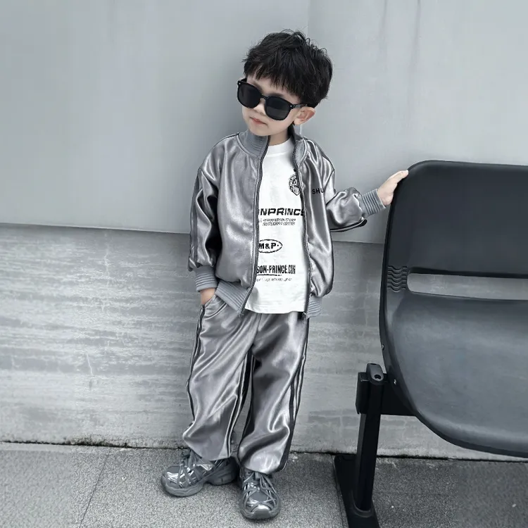 男童套装春秋款2025新款儿童秋装运动服男孩秋季酷帅外套两件套潮