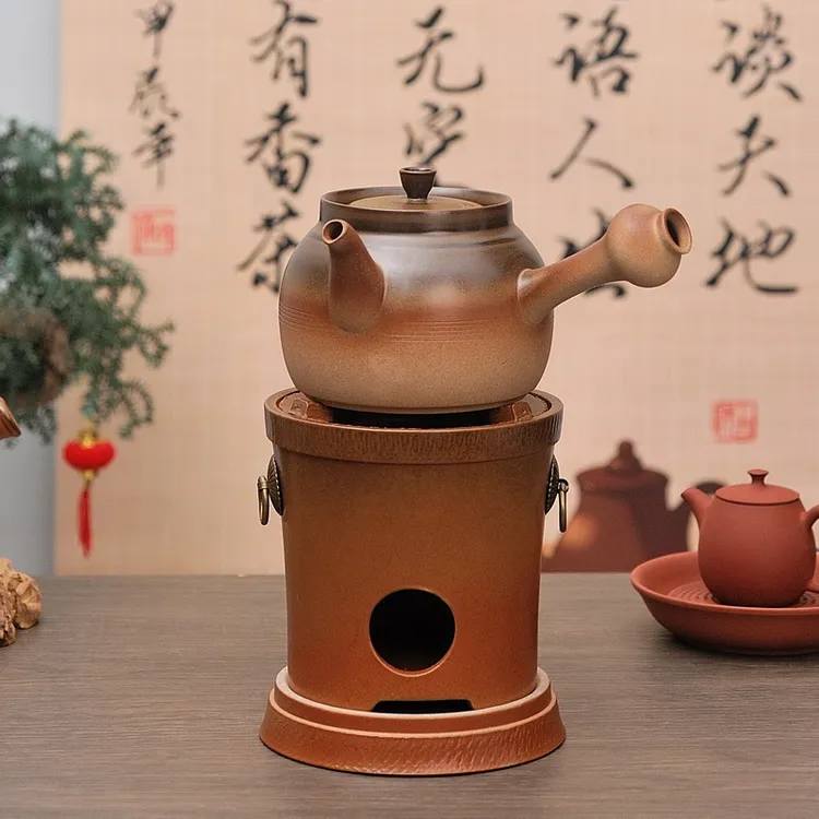 窑变烧水壶户外围炉器侧把壶家用泡茶壶电陶炉双耳煮茶壶功夫茶壶