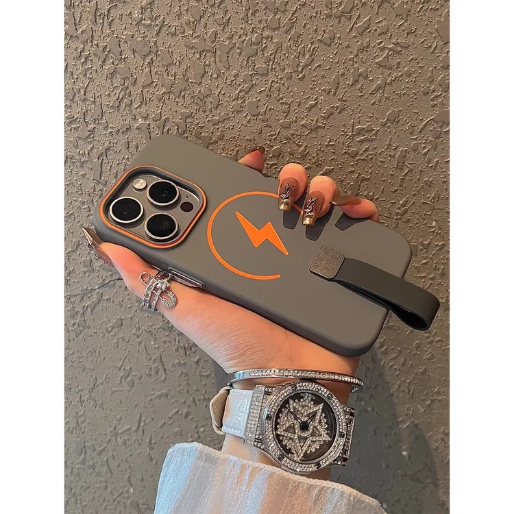 闪电磁吸自带挂绳扣适用苹果16手机壳新款iphone16promax防摔15潮
