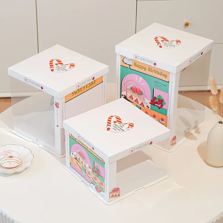 网红新款生日蛋糕盒子批发生日蛋糕包装盒工厂直发批量定制蛋糕盒