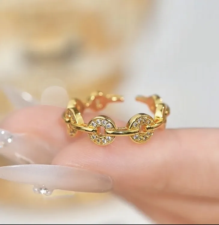 【钱多多】戒指女小众设计指环轻奢高级感开口戒食指