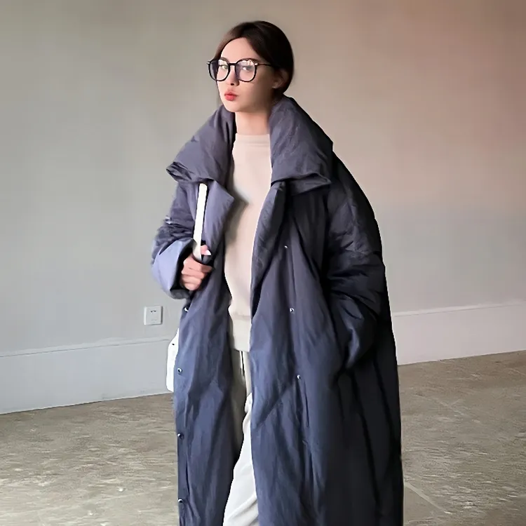 2025年新款女冬季过膝中长款棉服宽松大被子加厚棉衣棉袄时尚外套